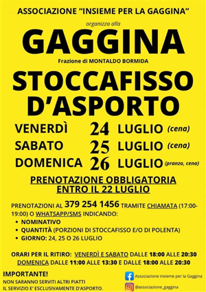 Stocafisso d'asporto presso Frazione Gaggina